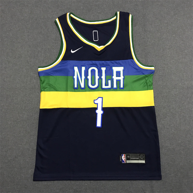 Men's New Orleans Pelicans Zion Williamson #1 Navy Swingman Jersey