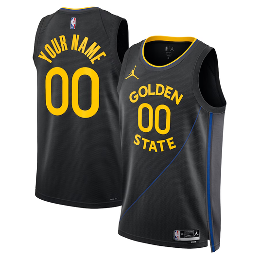 Men's Golden State Warriors Black 2024/25 Custom Swingman Jersey - Statement Edition