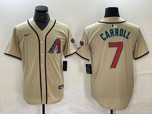 Men's Arizona Diamondbacks Corbin Carroll #7 Cream Limited Player Jersey