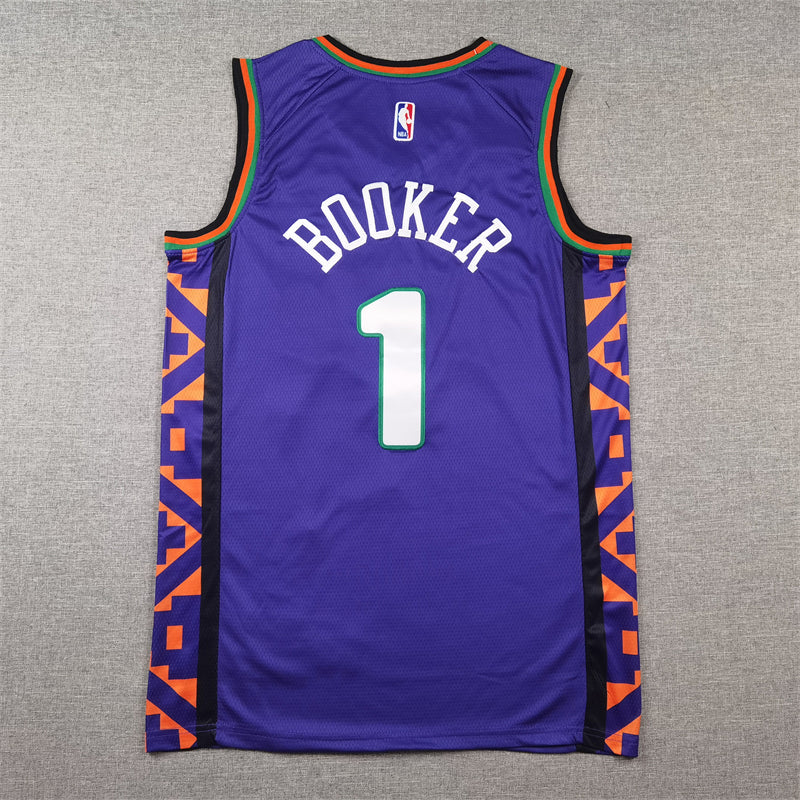 Men's Phoenix Suns Devin Booker #1 Purple 2024/25 Swingman Player Jersey - City Edition