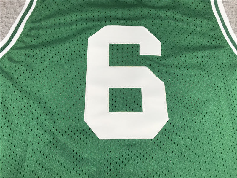 Men's Boston Celtics Bill Russell #6 Kelly Green Hardwood Classics Authentic Jersey