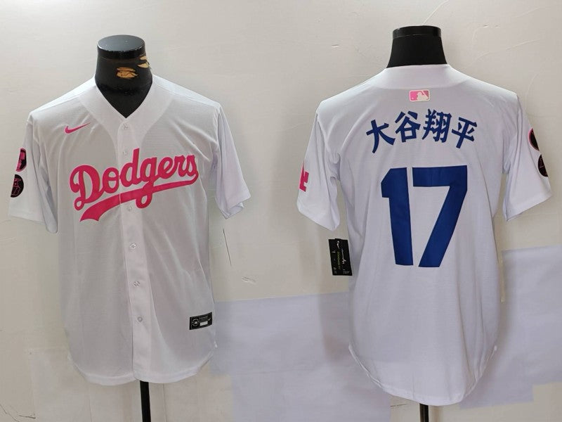 Men's Los Angeles Dodgers Shohei Ohtani #17 White Limited Player Game Jersey