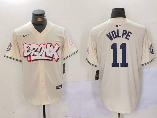 Men's New York Yankees Anthony Volpe #11 Cream Limited Player Jersey