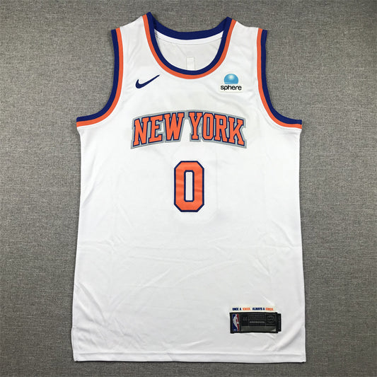 Men's New York Knicks Donte DiVincenzo #0 White Swingman Jersey - Association Edition