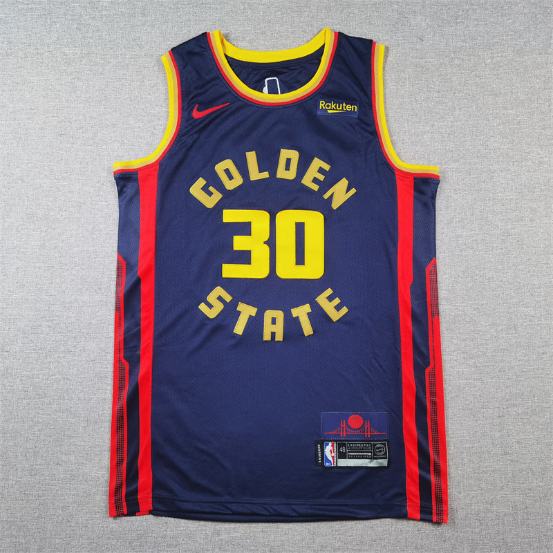 Men's Golden State Warriors Stephen Curry #30 Navy 2024/25 Swingman Player Jersey - City Edition