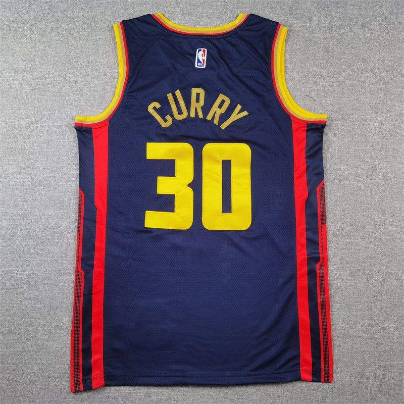 Men's Golden State Warriors Stephen Curry #30 Navy 2024/25 Swingman Player Jersey - City Edition