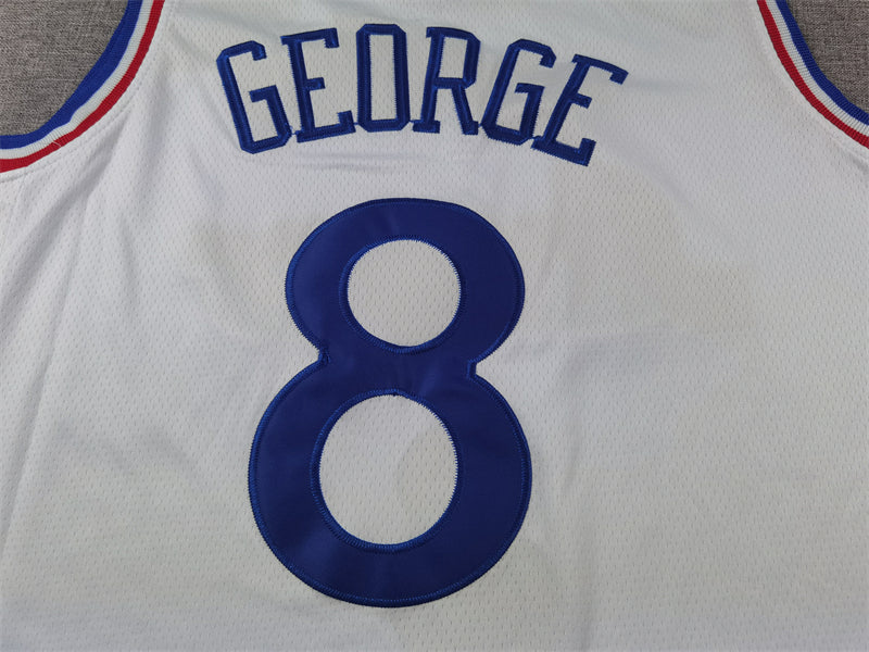 Men's Philadelphia 76ers Paul George #8 White 2024/25 Swingman Player Jersey - City Edition