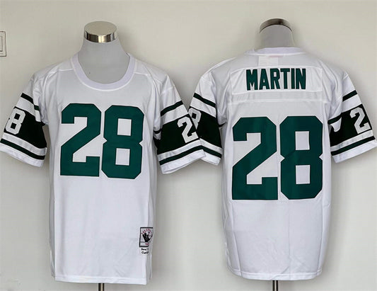 Men's New York Jets Curtis Martin Mitchell & Ness White Legacy Replica Jersey