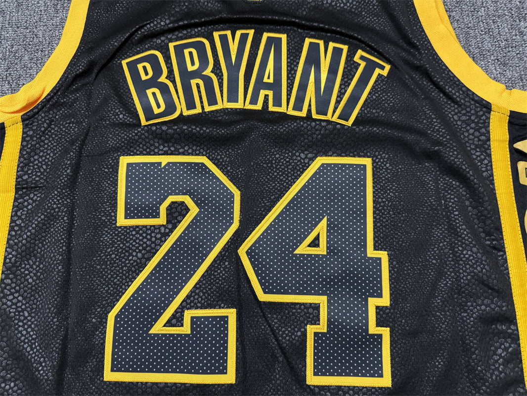 Men's Los Angeles Lakers Kobe Bryant #8-24 Black Swingman Jersey