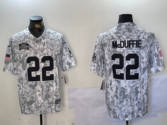 Men's Kansas City Chiefs Trent McDuffie #22 Arctic Camo 2024 Salute to Service Limited Jersey