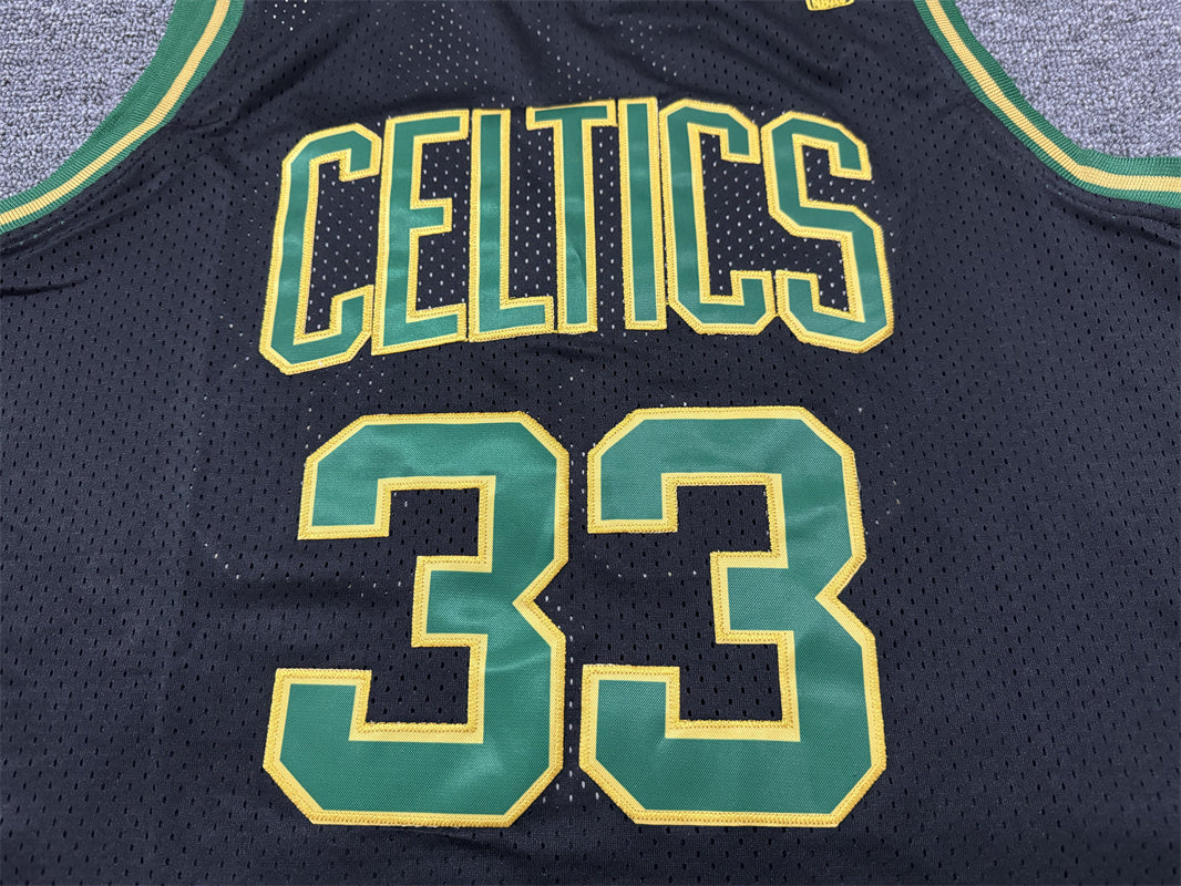 Men's Boston Celtics Larry Bird #33 Black 1985/86 Hardwood Classics Swingman Jersey