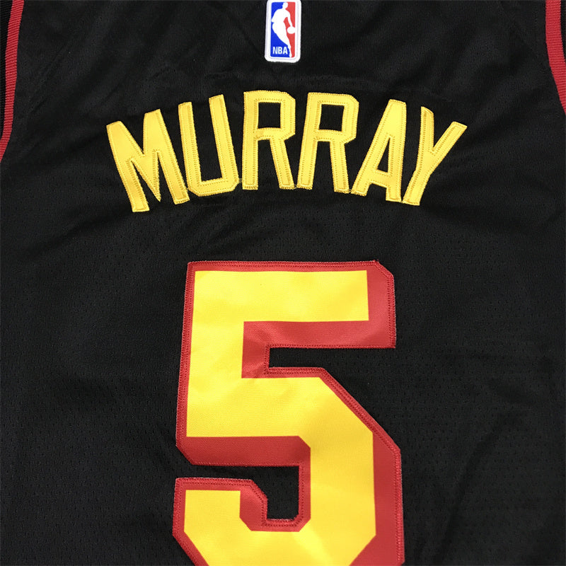 Men's Atlanta Hawks Dejounte Murray #5 Black Swingman Jersey - Statement Edition