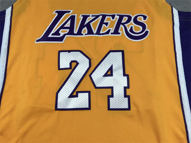 Men's Los Angeles Lakers Kobe Bryant #24 Gold 2007-08 Hardwood Classics Swingman Jersey