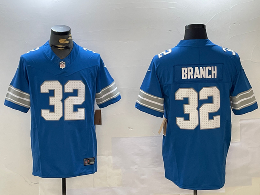 Men's Detroit Lions Brian Branch #32 Blue Game Jersey