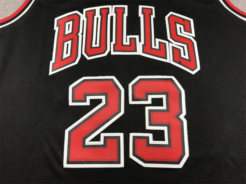 Men's Chicago Bulls Michael Jordan #23 Black Authentic Player Jersey