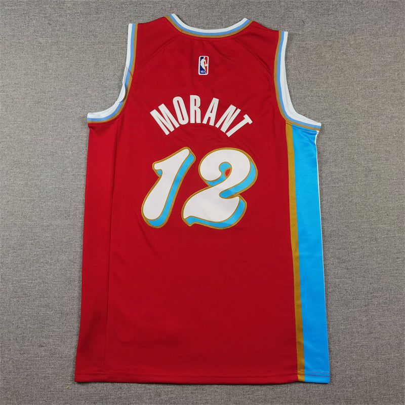 Men's Memphis Grizzlies Ja Morant #12 Red 2024/25 Swingman Player Jersey - City Edition