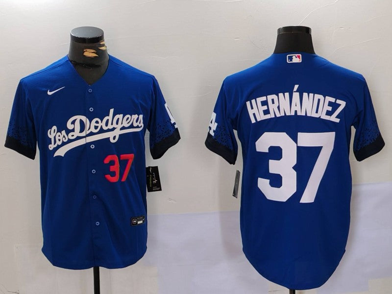 Men's Los Angeles Dodgers Teoscar Hernandez #37 Royal Player Jersey