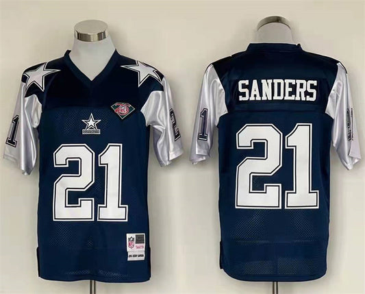 Men's Dallas Cowboys Deion Sanders Mitchell & Ness Navy Legacy Replica Jersey