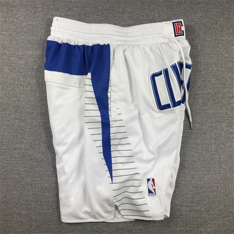 Men's LA Clippers White Association Edition Pocket Shorts