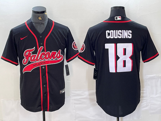 Men's Atlanta Falcons Kirk Cousins #18 Black Player Jersey Joint Edition