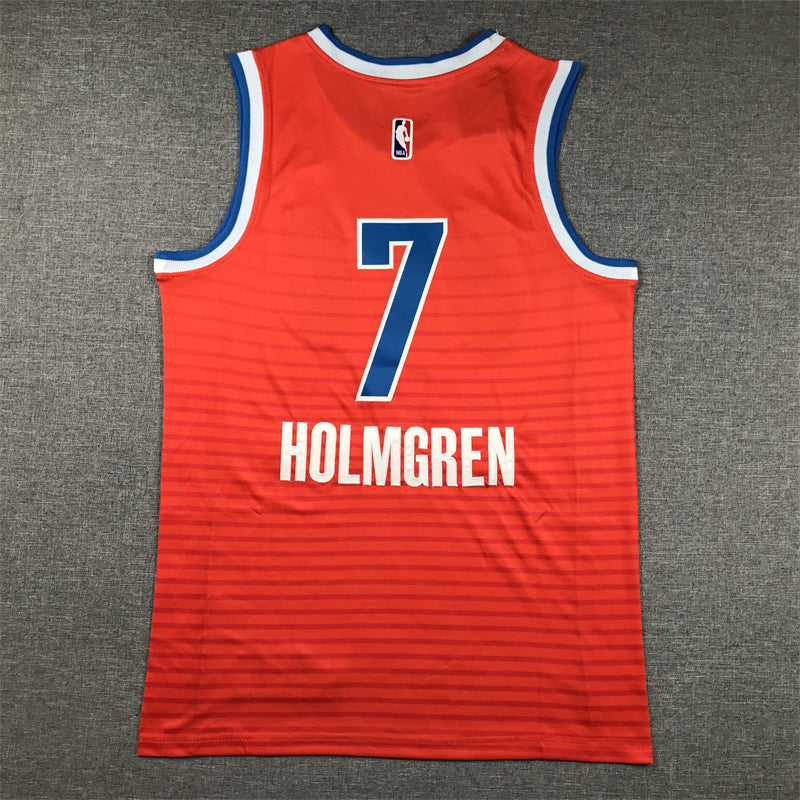 Men's Oklahoma City Thunder Chet Holmgren #7 Orange 2022/23 Swingman Jersey - Statement Edition