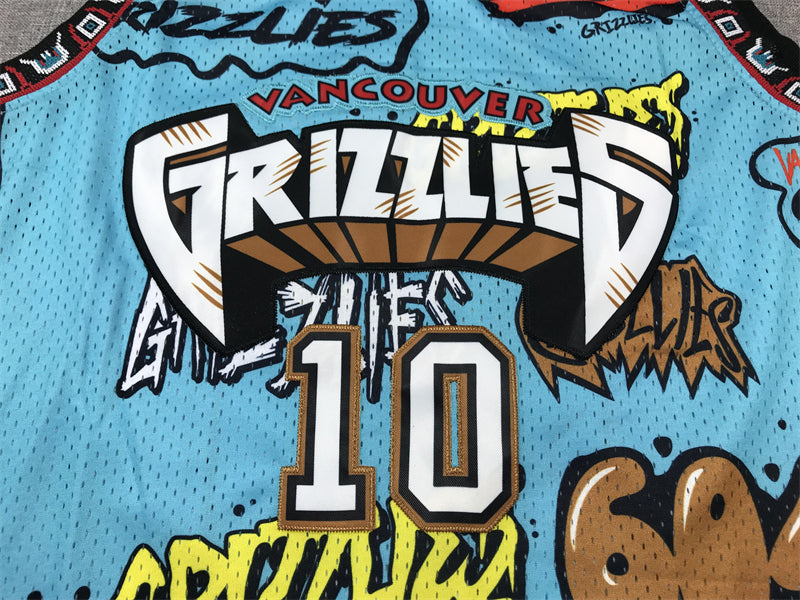 Men's Memphis Grizzlies Mike Bibby #10 Blue Swingman Player Jersey - Graffiti Edition