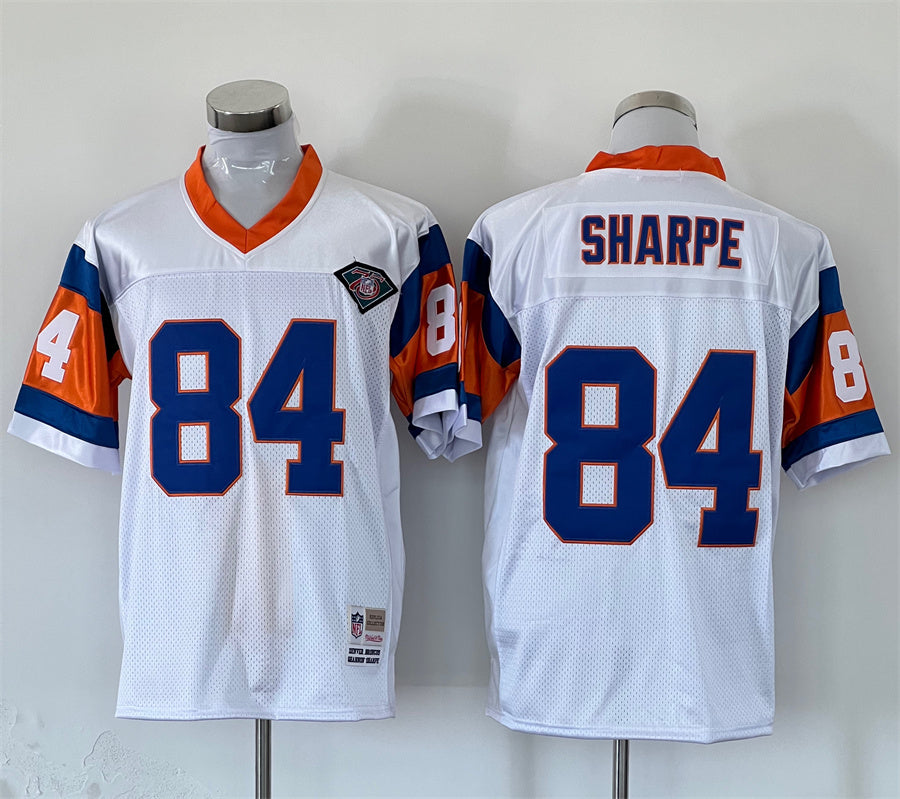 Men's Denver Broncos Shannon Sharpe Mitchell & Ness White Legacy Replica Jersey