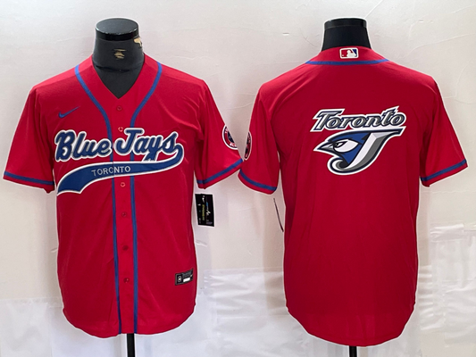 Men's Toronto Blue Jays Red Replica Game Jersey Joint Edition