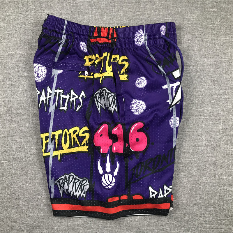 Men's Toronto Raptors Purple Graffiti Edition Pocket Shorts