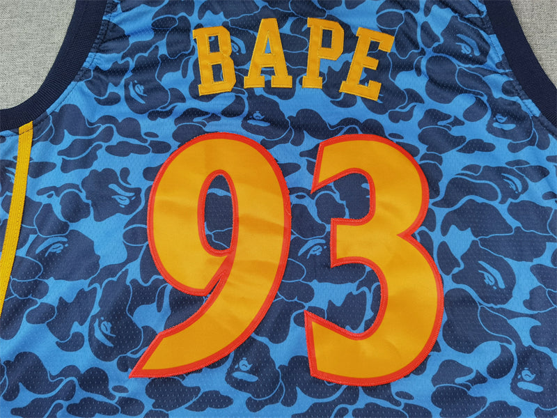 Men's Golden State Warriors x BAPE Navy 2009-10 Hardwood Classics Swingman Jersey