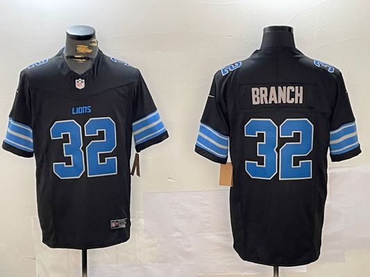 Men's Detroit Lions Brian Branch #32 Black Alternate Game Jersey