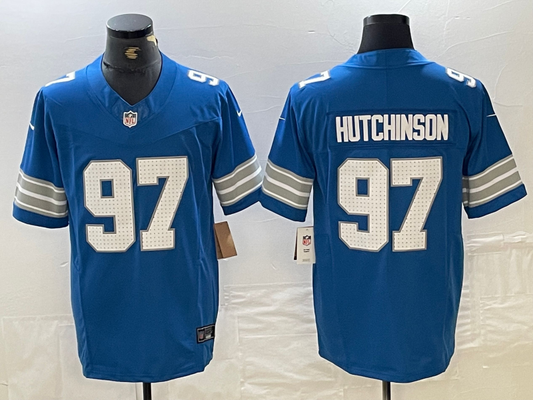 Men's Detroit Lions Aidan Hutchinson #97 Blue Vapor F.U.S.E. Limited Jersey