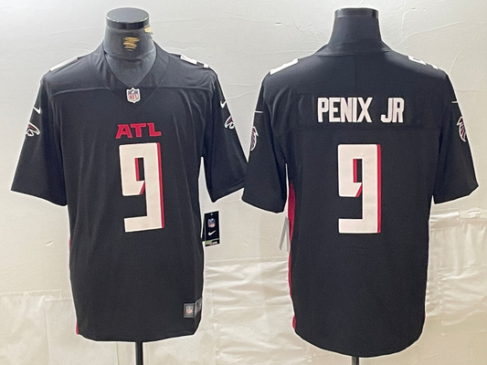 Men's Atlanta Falcons Michael Penix Jr. #9 Black 2024 NFL Draft First Round Pick Player Game Jersey