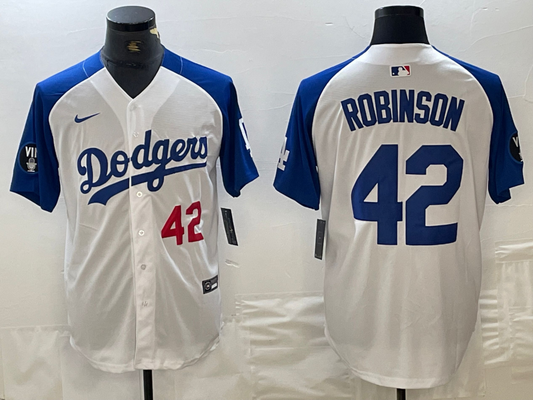 Men's Los Angeles Dodgers Jackie Robinson #42 White Limited Game Jersey