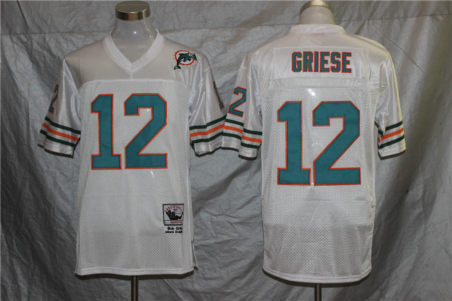 Men's Miami Dolphins Bob Griese Mitchell & Ness White Legacy Replica Jersey