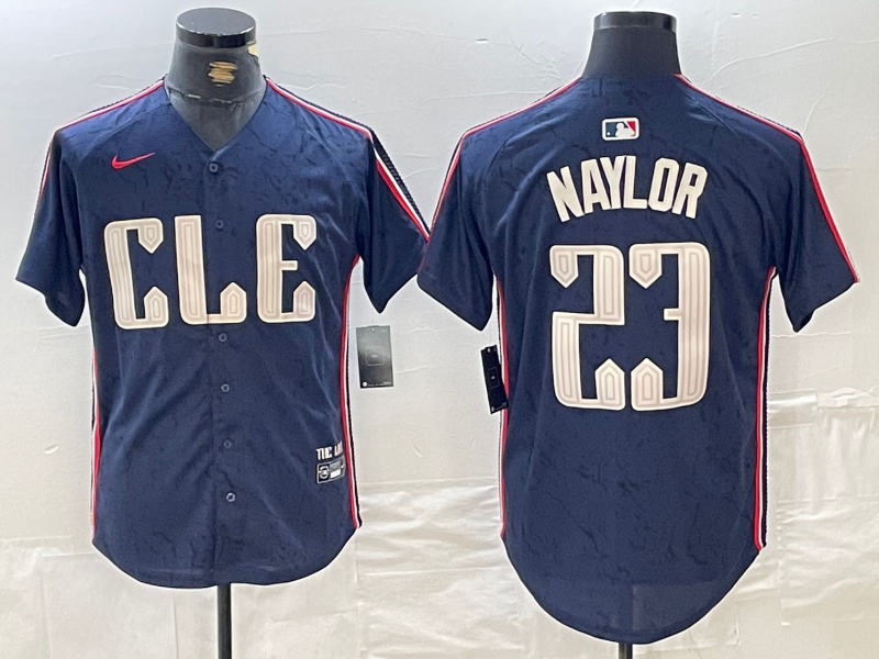 Men's Cleveland Guardians Bo Naylor #23 Navy 2024 City Connect Limited Jersey