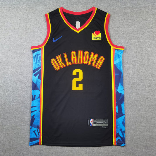 Men's Oklahoma City Thunder Shai Gilgeous-Alexander #2 Black 2024/25 Swingman Player Jersey - City Edition