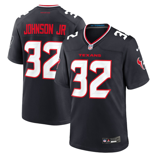 Men's Houston Texans Lonnie Johnson Jr. #32 Navy Team Game Jersey