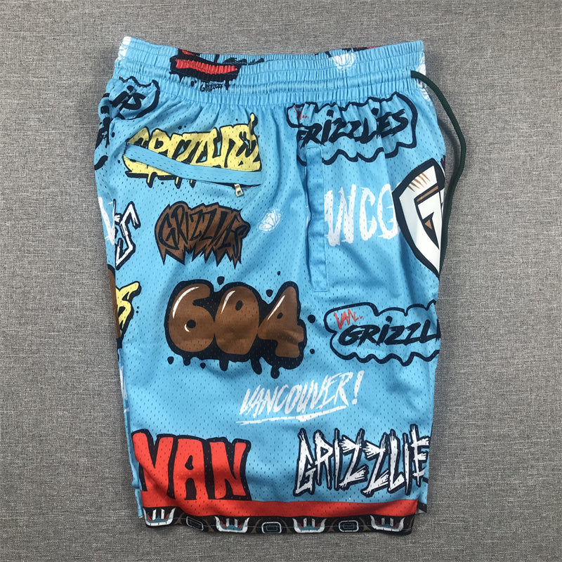 Men's Memphis Grizzlies Blue Graffiti Edition Pocket Shorts