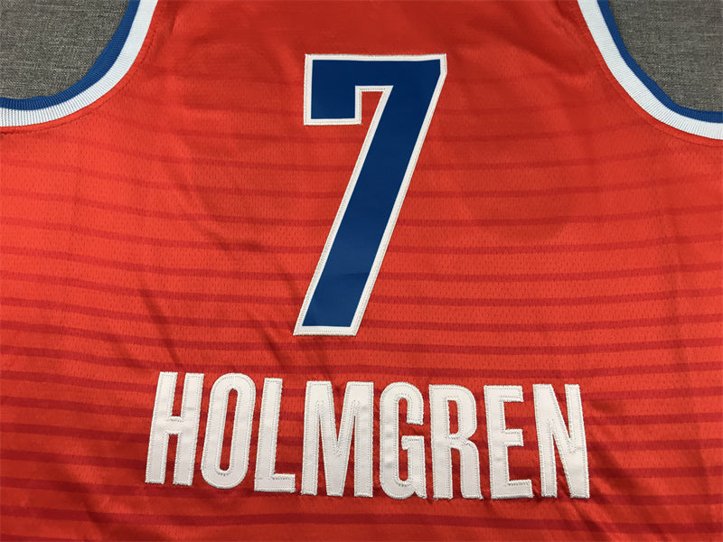 Men's Oklahoma City Thunder Chet Holmgren #7 Orange 2022/23 Swingman Jersey - Statement Edition