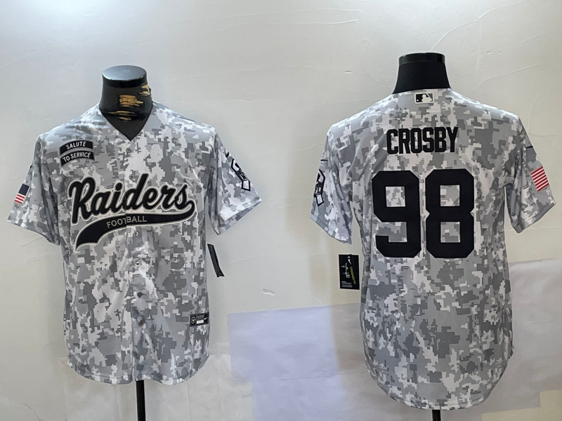 Men's Las Vegas Raiders Maxx Crosby #98 Arctic Camo 2024 Salute to Service Player Jersey