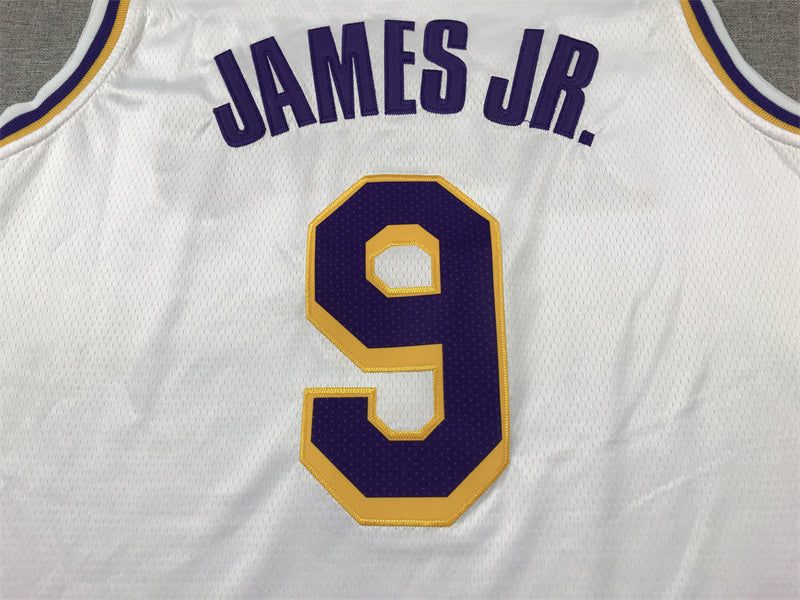 Men's Los Angeles Lakers Bronny James #9 White Swingman Player Jersey - Association Edition