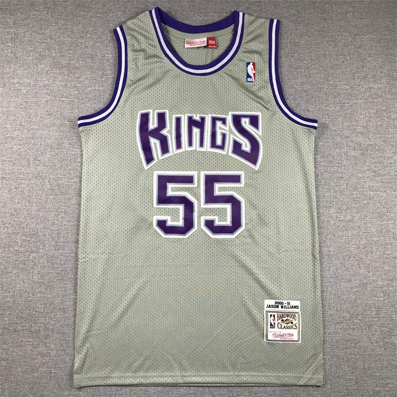 Men's Sacramento Kings Jason Williams #55 Gray 2000/01 Hardwood Classics Swingman Jersey