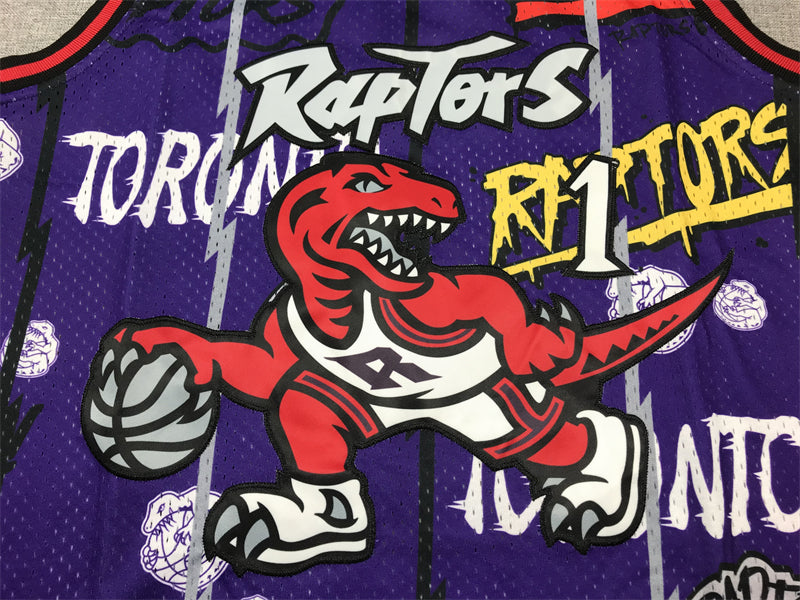 Men's Toronto Raptors Tracy McGrady #1 Purple Swingman Player Jersey - Graffiti Edition