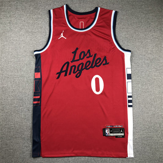 Men's LA Clippers Russell Westbrook #0 Red Swingman Player Jersey