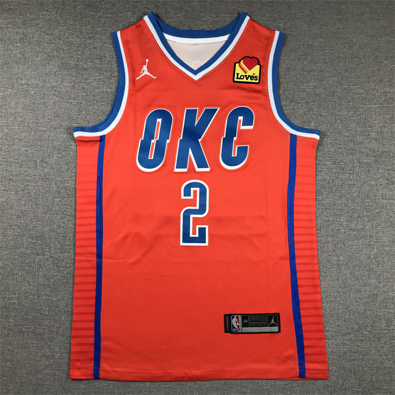 Men's Oklahoma City Thunder Shai Gilgeous-Alexander #2 Orange 2022/23 Swingman Jersey - Statement Edition