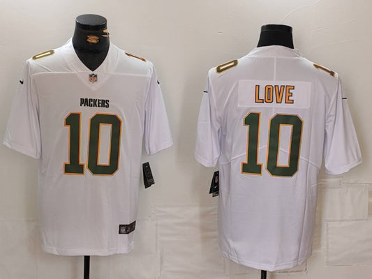 Men's Green Bay Packers Jordan Love #10 White Fashion Game Jersey