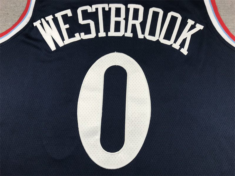 Men's LA Clippers Russell Westbrook #0 Navy Swingman Jersey