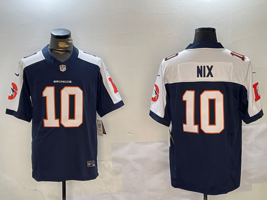 Men's Denver Broncos Bo Nix #10 Navy Alternate Game Jersey