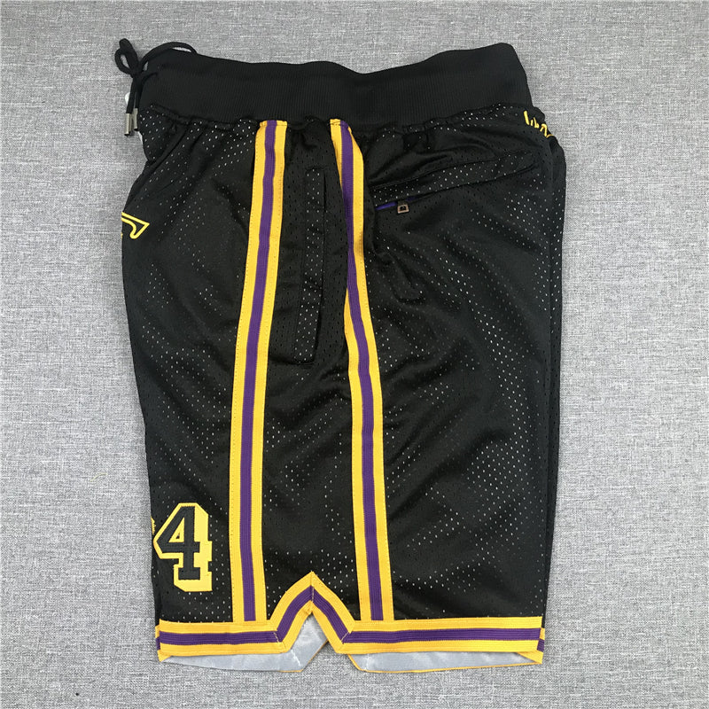 Men's Los Angeles Lakers Kobe Bryant #8-24 Black Pocket Shorts